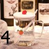 Kuchyňa - pohár - transparentný sklenený hrnček s lyžičkou a slamkou - hrnčeky - vianočný darček