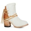 Topánky - dámske členkové topánky na podpätku v kovbojskom štýle - čižmy - dámske čižmy - darček pre ženu