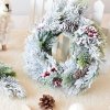 Vianoce - vianočné zasnežený veniec na dvere - vianočné dekorácie - adventný veniec - vianočný veniec na dvere