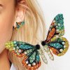 Šperky - náušnice v tvare motýľa s farebnými kamienkami - náušnice - motýle - darček pre ženu