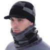 Oblečenie - pánska zimná čiapka so šiltom v šachovom vzoru - čiapky - zimná čiapka - šiltovky