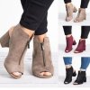 Topánky - dámske topánky - dámske sandále na podpätku so zipsom - výpredaj skladu - topánky na podpätku