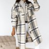 Oblečenie - kabát - dámsky módny kockovaný kabát - dámska zimný kabát - dámsky kabát - vianočný darček