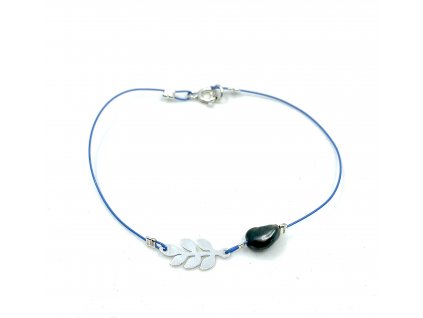 Náramek s keshi perlou - modrý