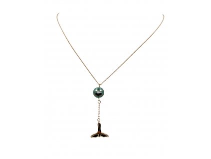 Perlový náhrdelník s černou perlou a přívěskem