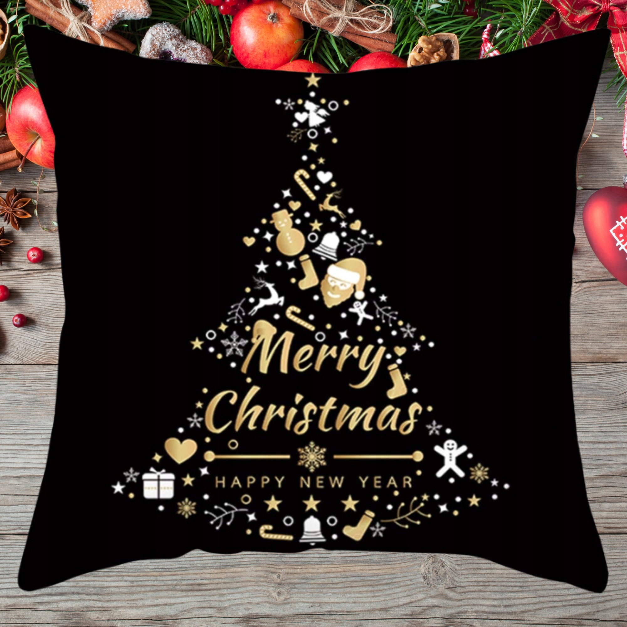 4x SET POVLAK NA POLŠTÁŘ VÁNOČNÍ POVLEČENÍ VÁNOČNÍ 40X40 Šířka výrobku 40 cm