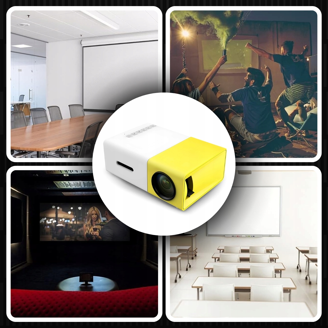 PŘENOSNÝ PROJEKTOR MINI LED FULL HD PRO KINO DOMA POHÁDKOVÉ FILMY Integrované reproduktory ano