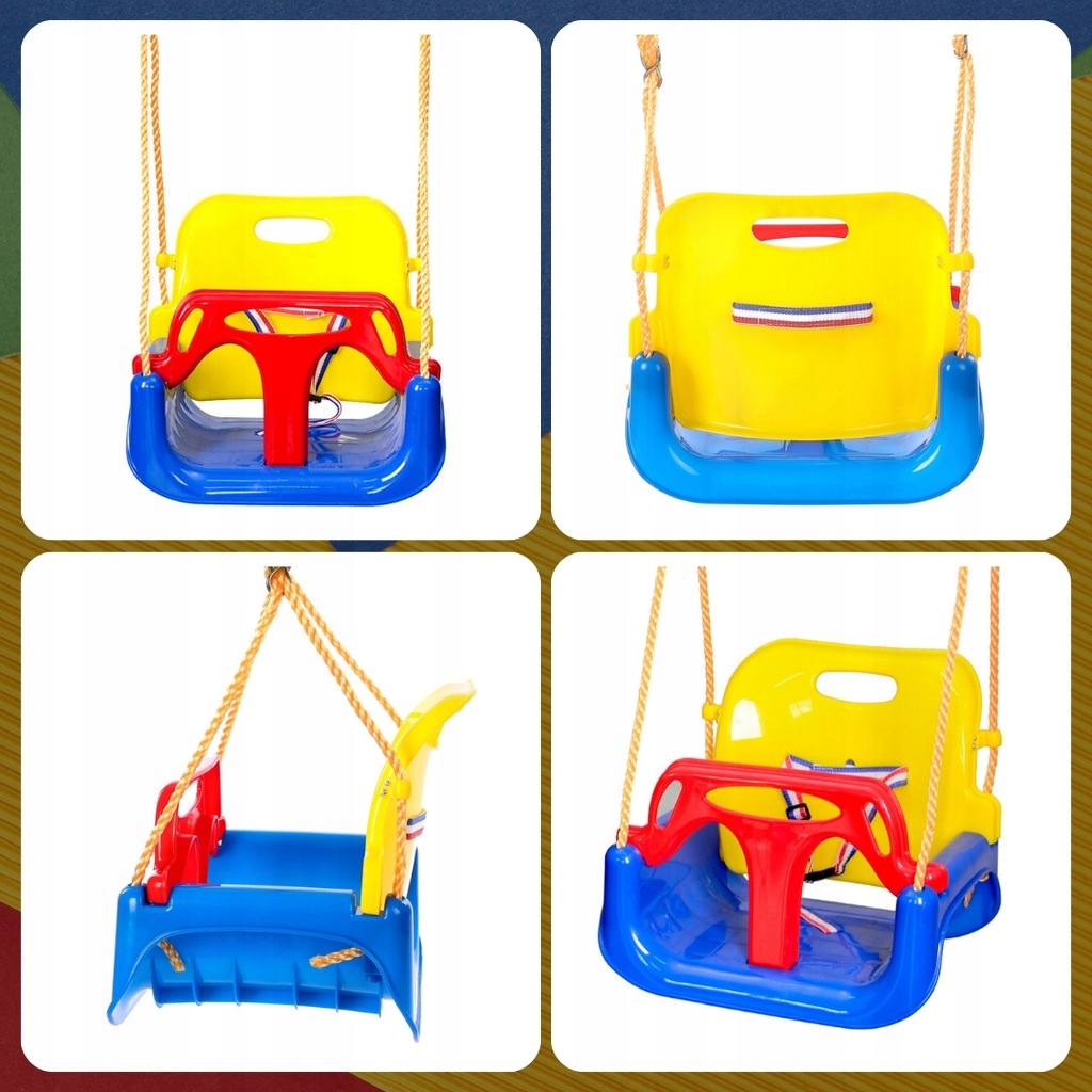 Dětská zahradní houpačka 3v1 Silná pro dům, domácí zahrada s lany 30 kg Kód výrobce HUŚTAWKA OGRODOWA DLA DZIECI MEMFLOW