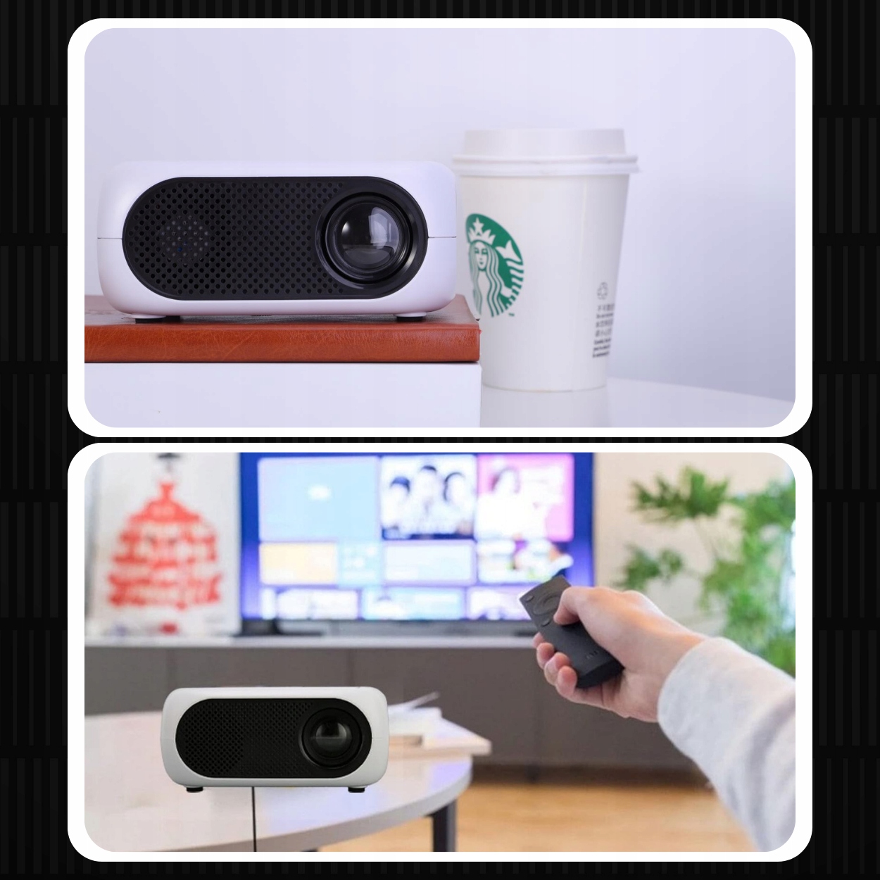 Projektor Mini Přenosný projektor Vysoká kvalita promítaného Full HD obrazu Barva bílá