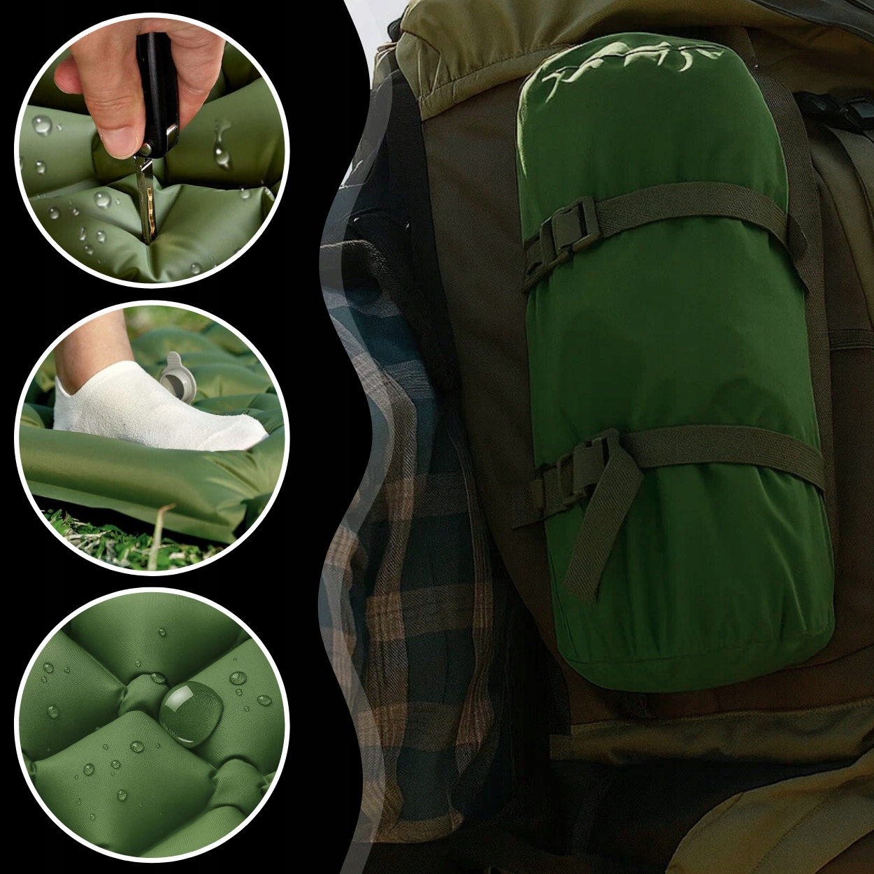 MATRACE S KEMPINGOVÝM POLŠTÁŘEM, ROLOVACÍ PODLOŽKA POD STAN Model F44B