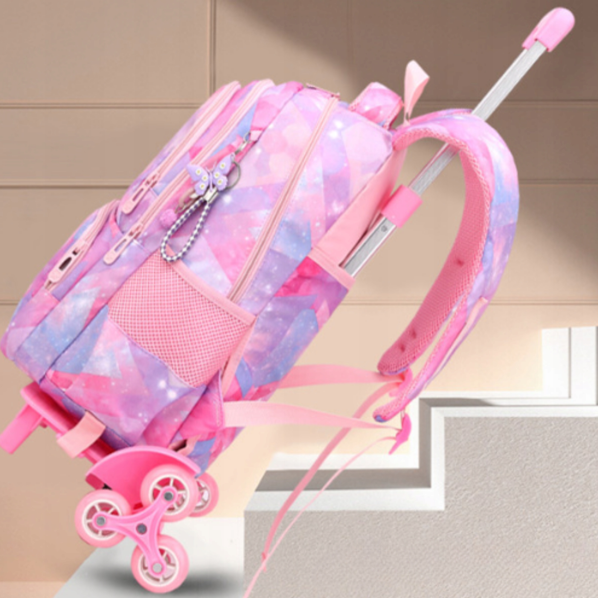 ŠKOLNÍ BATOH BATOH NA KOLEČKÁCH RÁM PRO DÍVKU, PROSTORNÝ, velikost 1-3 Značka žádná značka