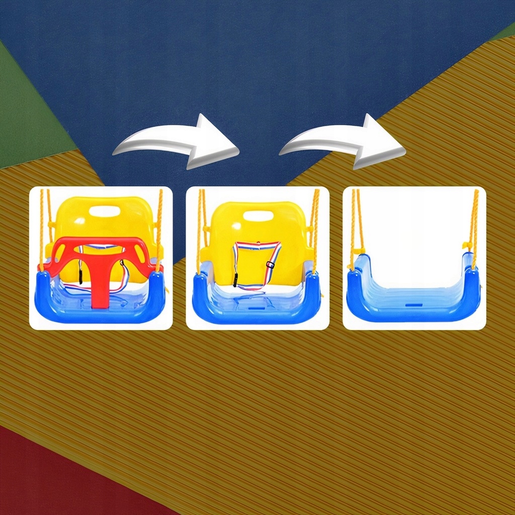 Dětská zahradní houpačka 3v1 Silná pro dům, domácí zahrada s lany 30 kg Max. zatížení 30 kg