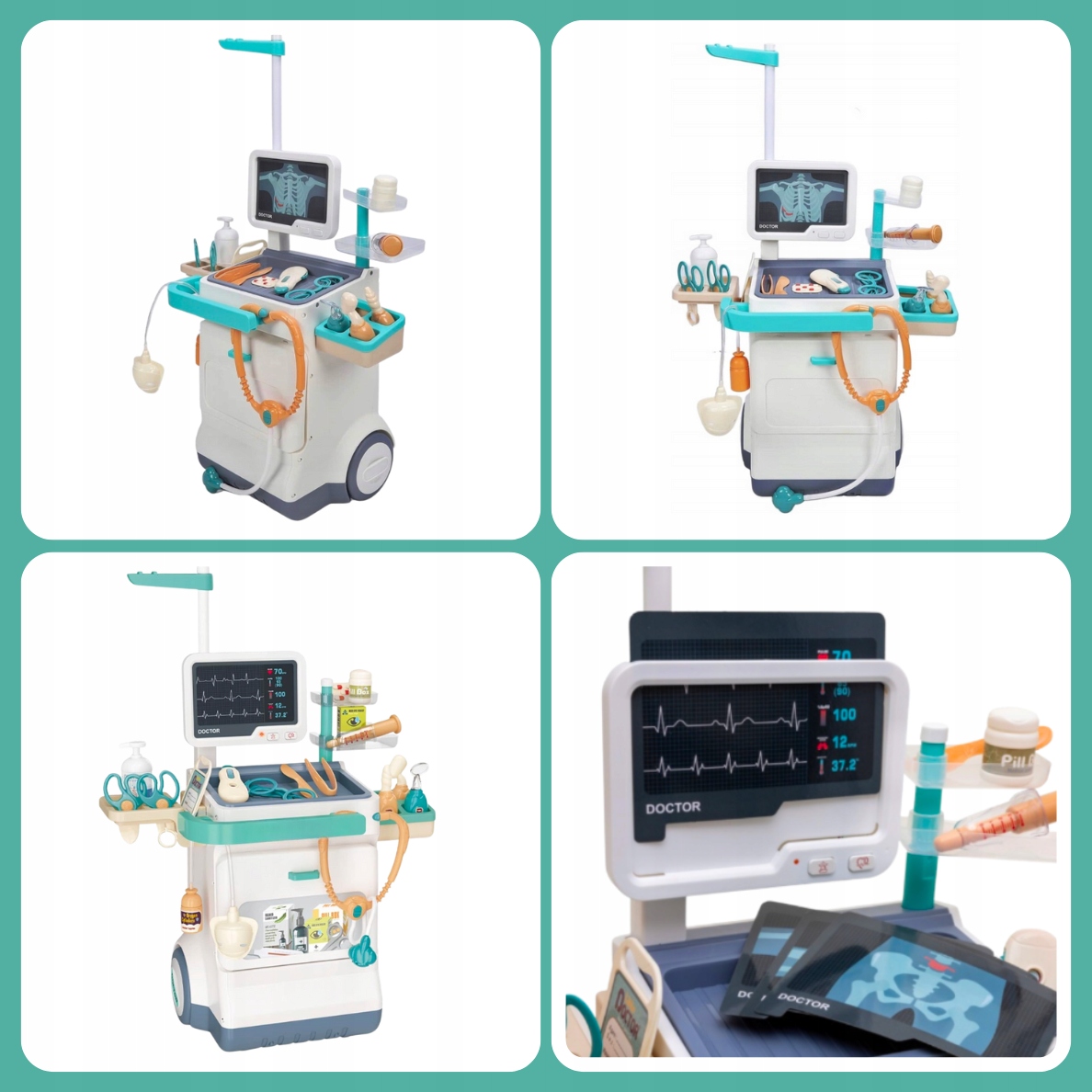 SADA MALÉHO LÉKAŘE, KOČÁREK DOKTOR EKG INTERAKTIVNÍ PRO DĚTI XXL 26 KS Informace o bezpečnosti a shodě výrobku Nevhodné pro děti mladší než je uvedený věk. Používat pod dohledem dospělé osoby. Nevhodné pro děti do 36 měsíců