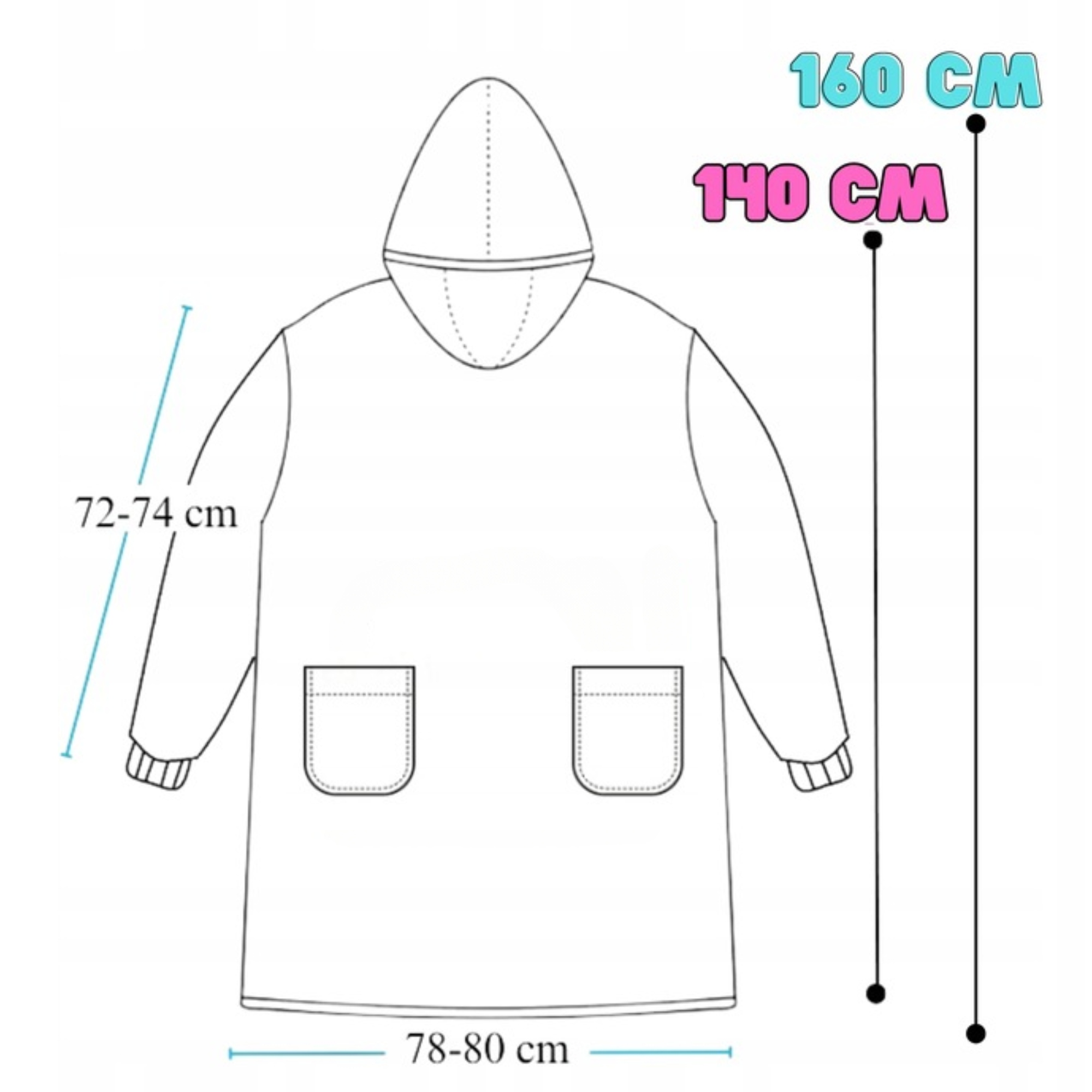 DEKA oversize mikina na kotníky Tlustá MIKINOVÁ DEKA XXL TMAVĚ MODRÁ Kožíšek Kapuce Hlavní materiál fleece