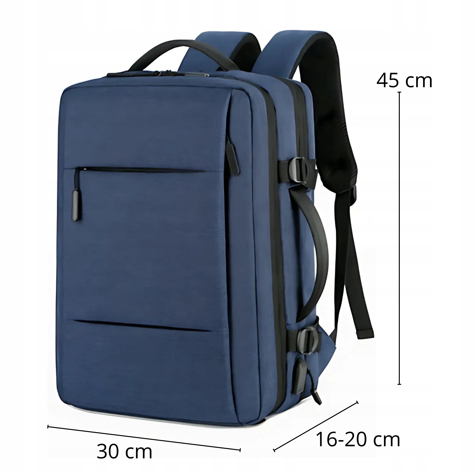 Batoh Příruční zavazadlo pro letadlo 45x30x20 LOT Lufthansa EasyJet USB na botu Šířka (dlouhá strana) 30 cm