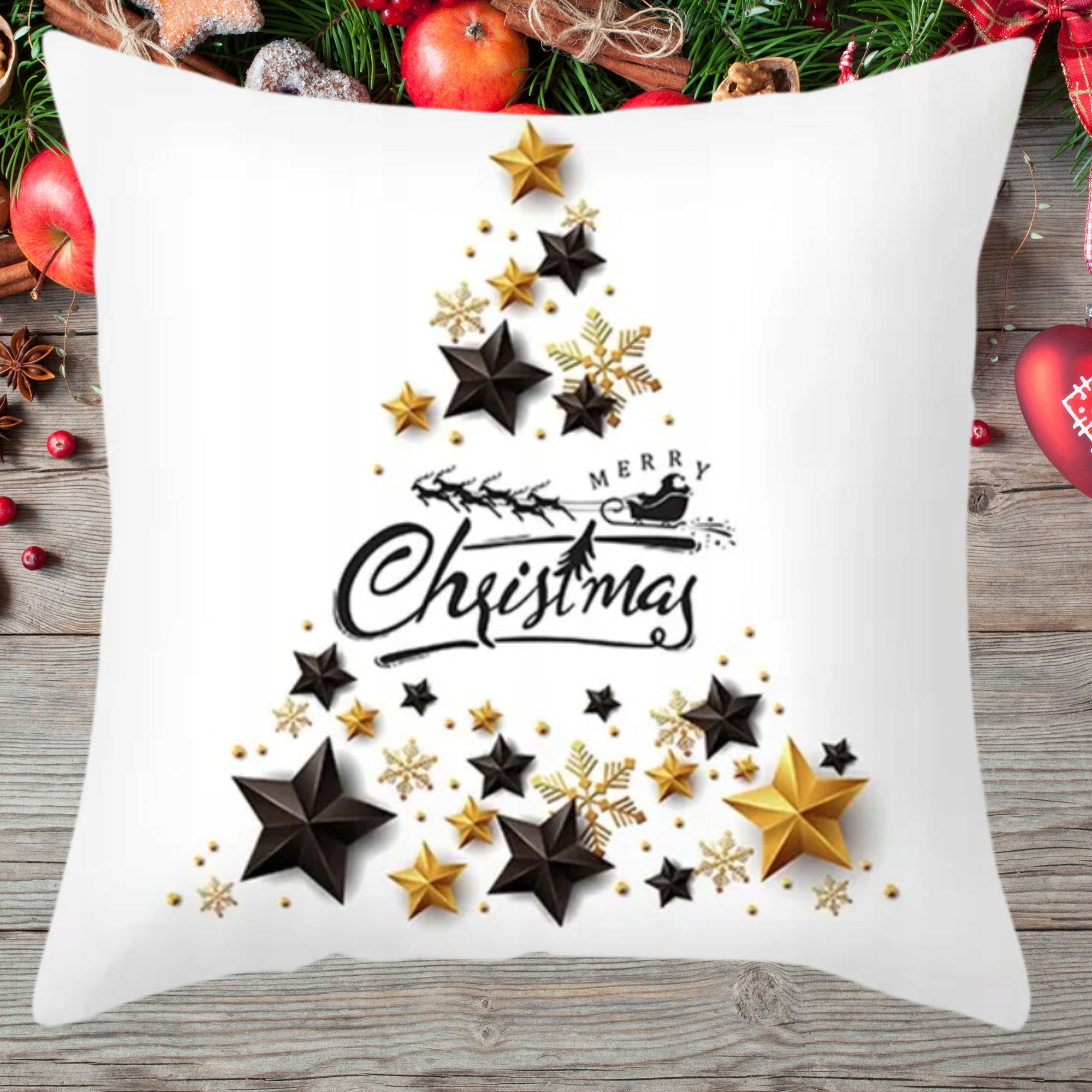 4x SET POVLAK NA POLŠTÁŘ VÁNOČNÍ POVLEČENÍ VÁNOČNÍ 40X40 Délka 40 cm