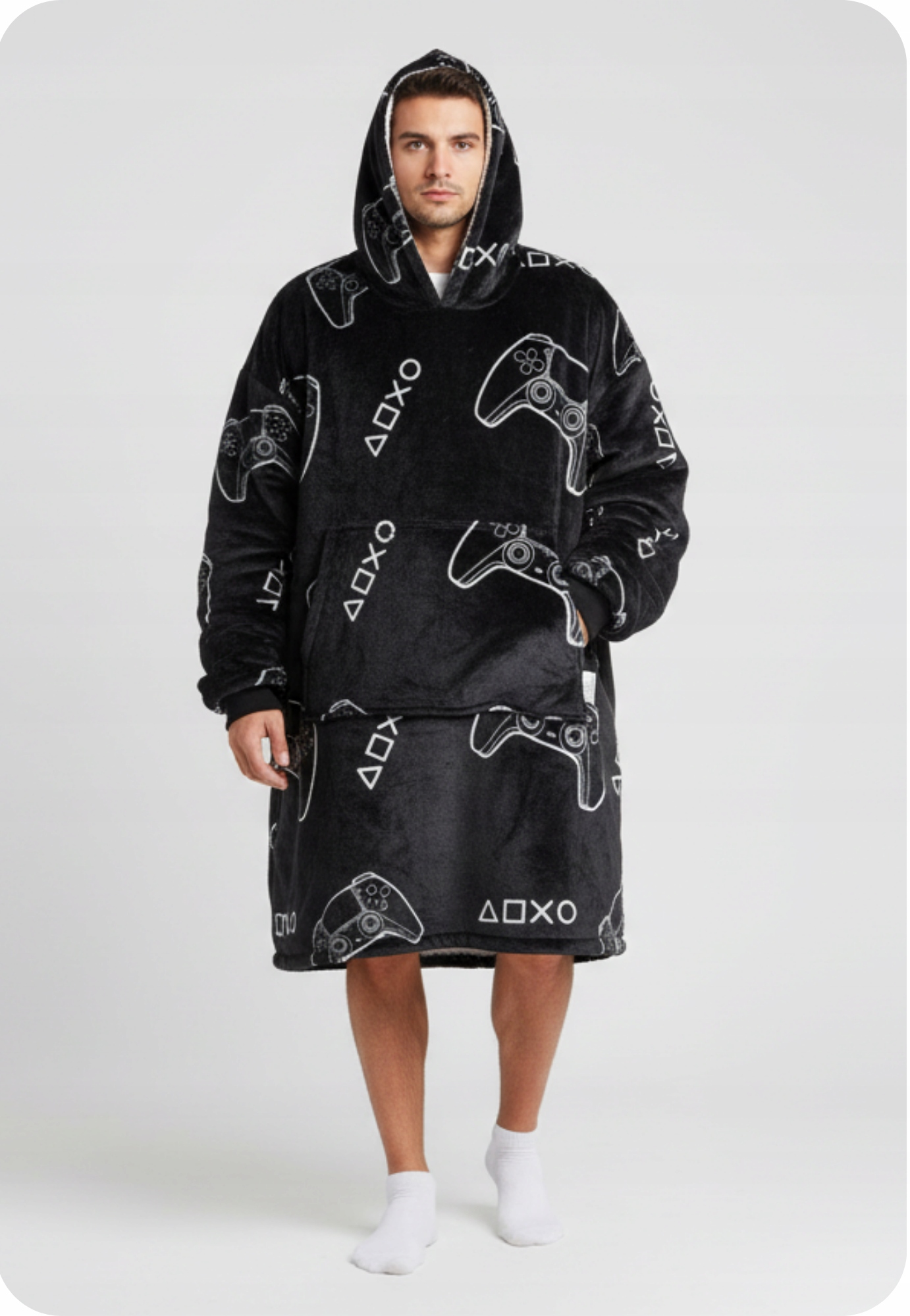 DEKA oversize mikina Tlustá MIKINOVÁ DEKA 2v1 XXL Vzor PADY Kožešina pro hráče Značka žádná značka