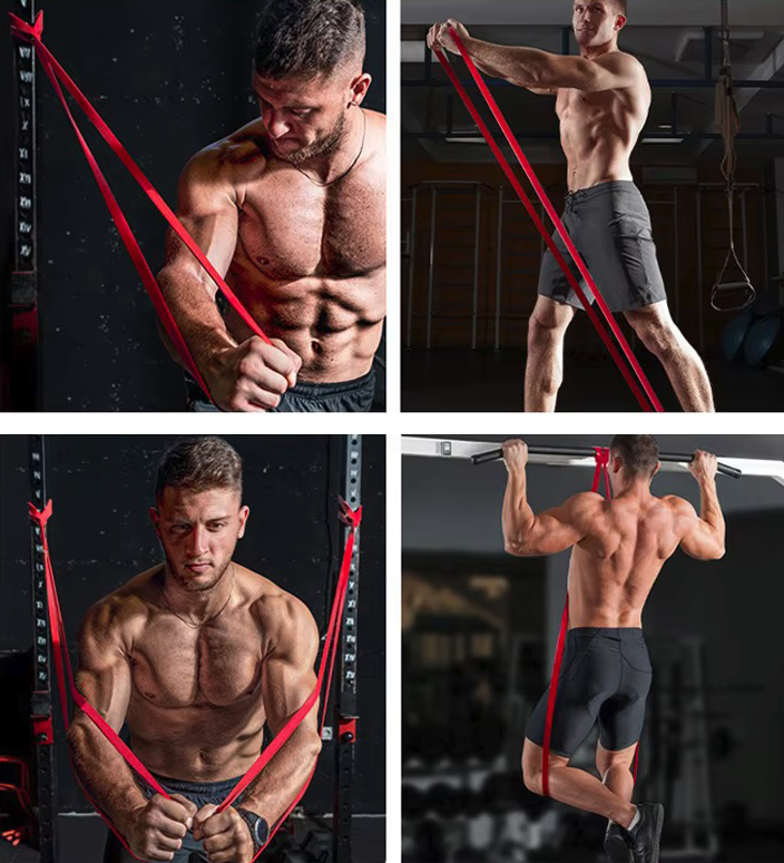 SADA 4 POSILOVACÍCH GUM POWERBAND - ODPOROVÉ GUMY NA CVIČENÍ FITNESS 1KG - 40KG Kód výrobce M-HB-SET