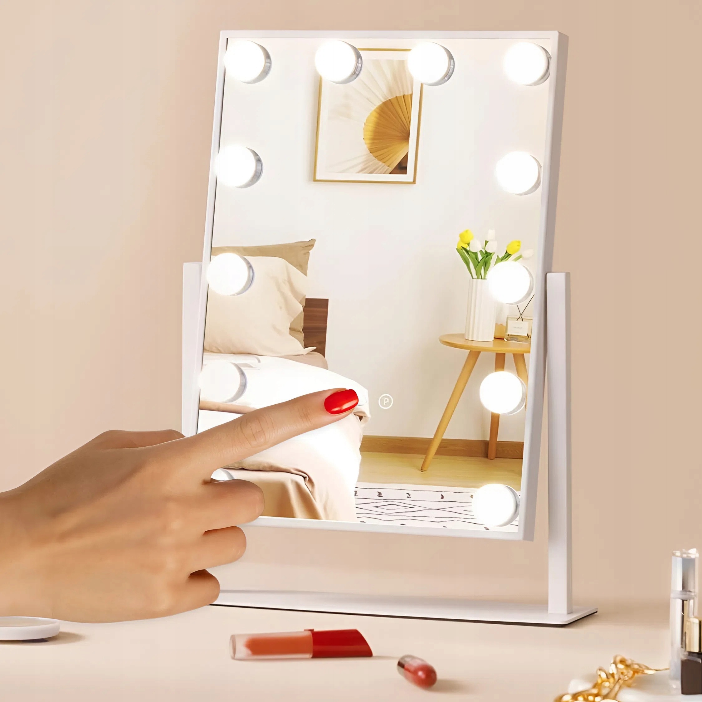 KOSMETICKÉ ZRCÁTKO HOLLYWOOD STOJÍCÍ ZRCADLO PRO LÍČENÍ LED 12 ŽÁROVEK Váha výrobku včetně jednotkového obalu 2.42 kg