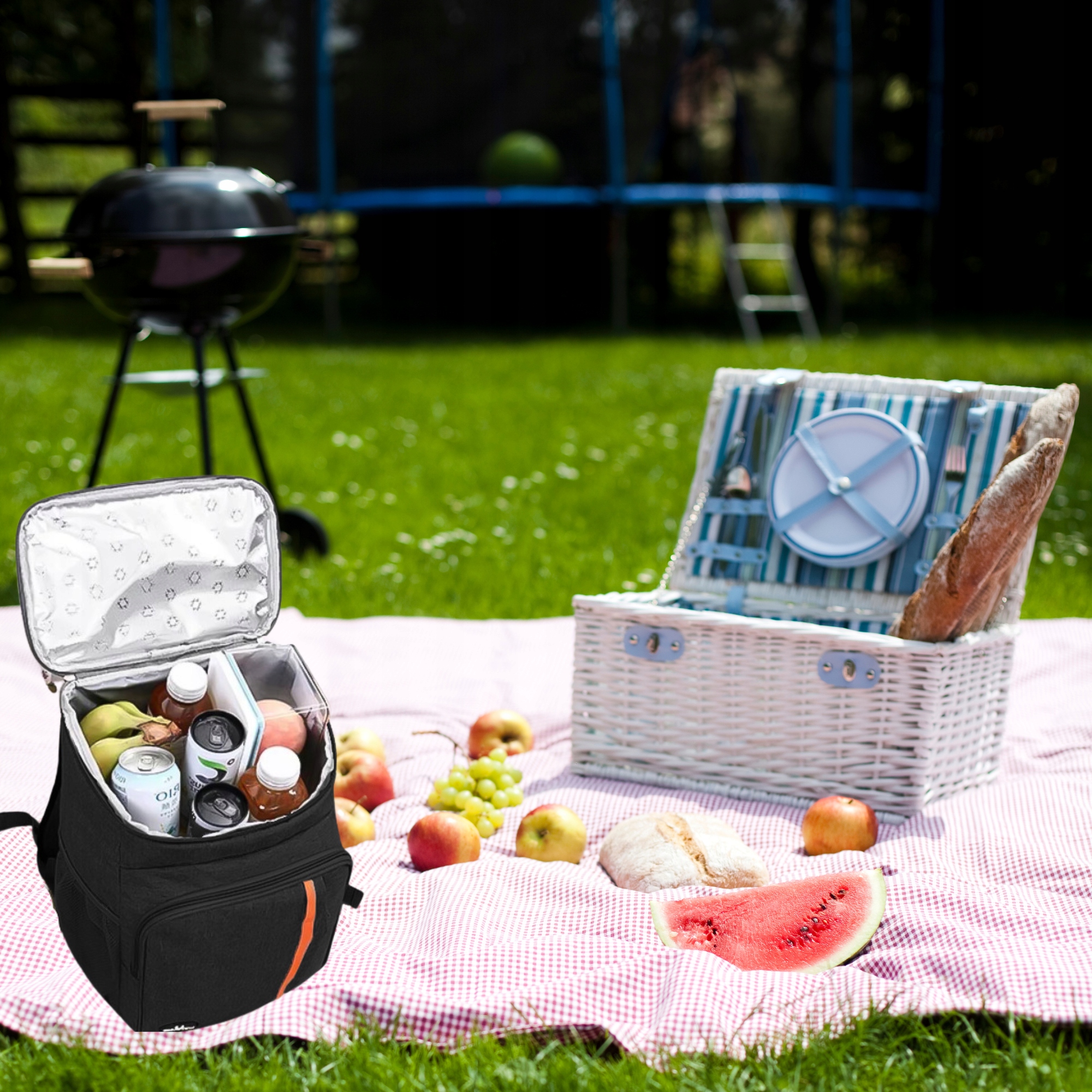 TERMO BATOH TERMO TURISTICKÁ TAŠKA 20L PIKNIKOVÁ TERMOIZOLAČNÍ Hlavní barva černá