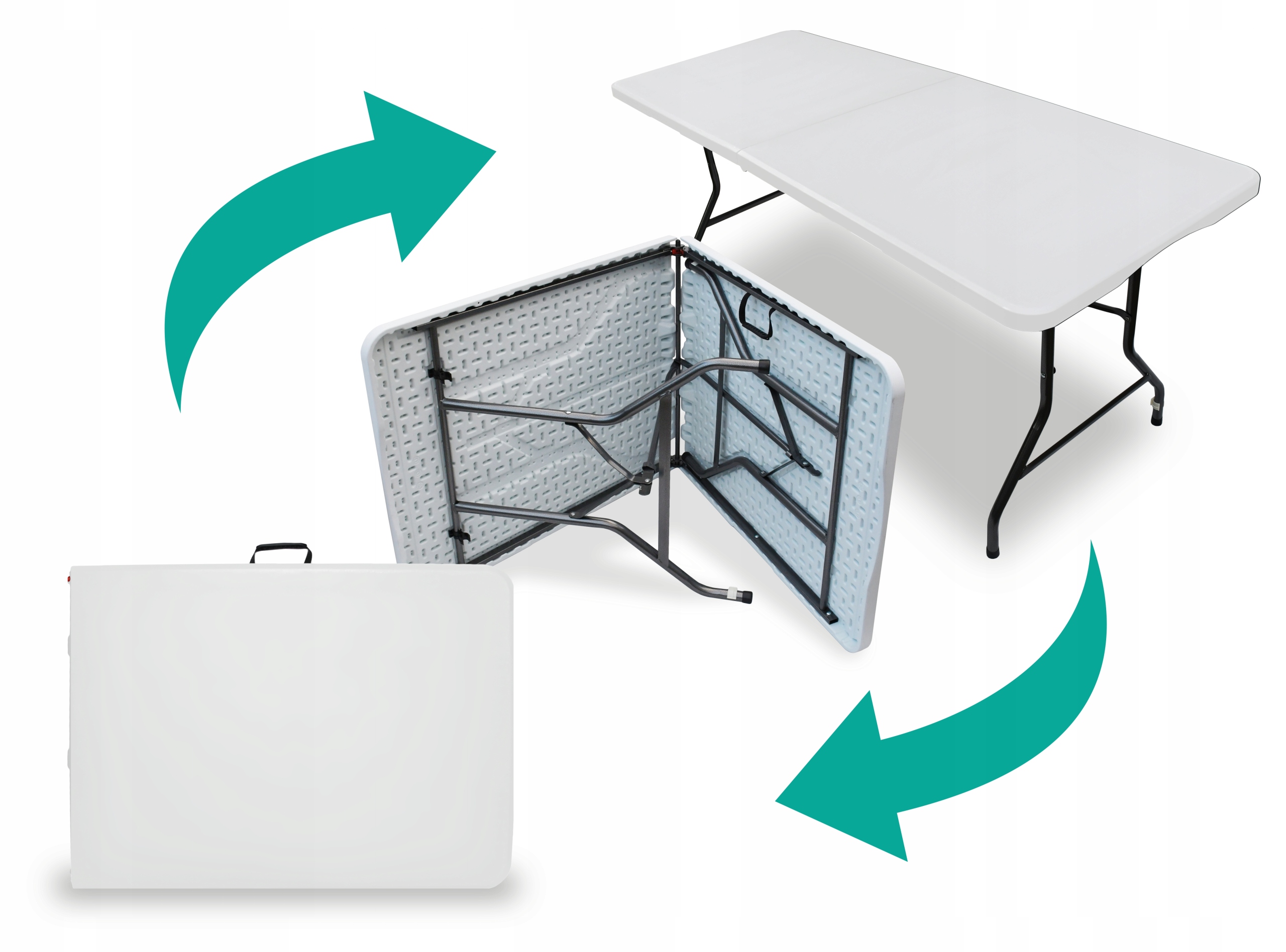 Skládací zahradní cateringový stůl 180 cm Banketový rozkládací kufr Výrobce Medas Professional