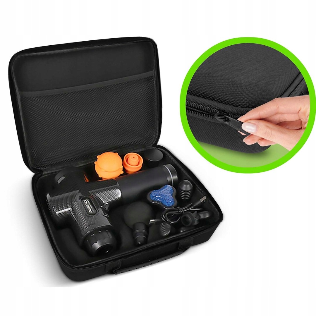 Masážní pistole na tělo masážní přístroj 9 nástavců NS-503 Neo-sport černá Neo-Spo Stav balení originální