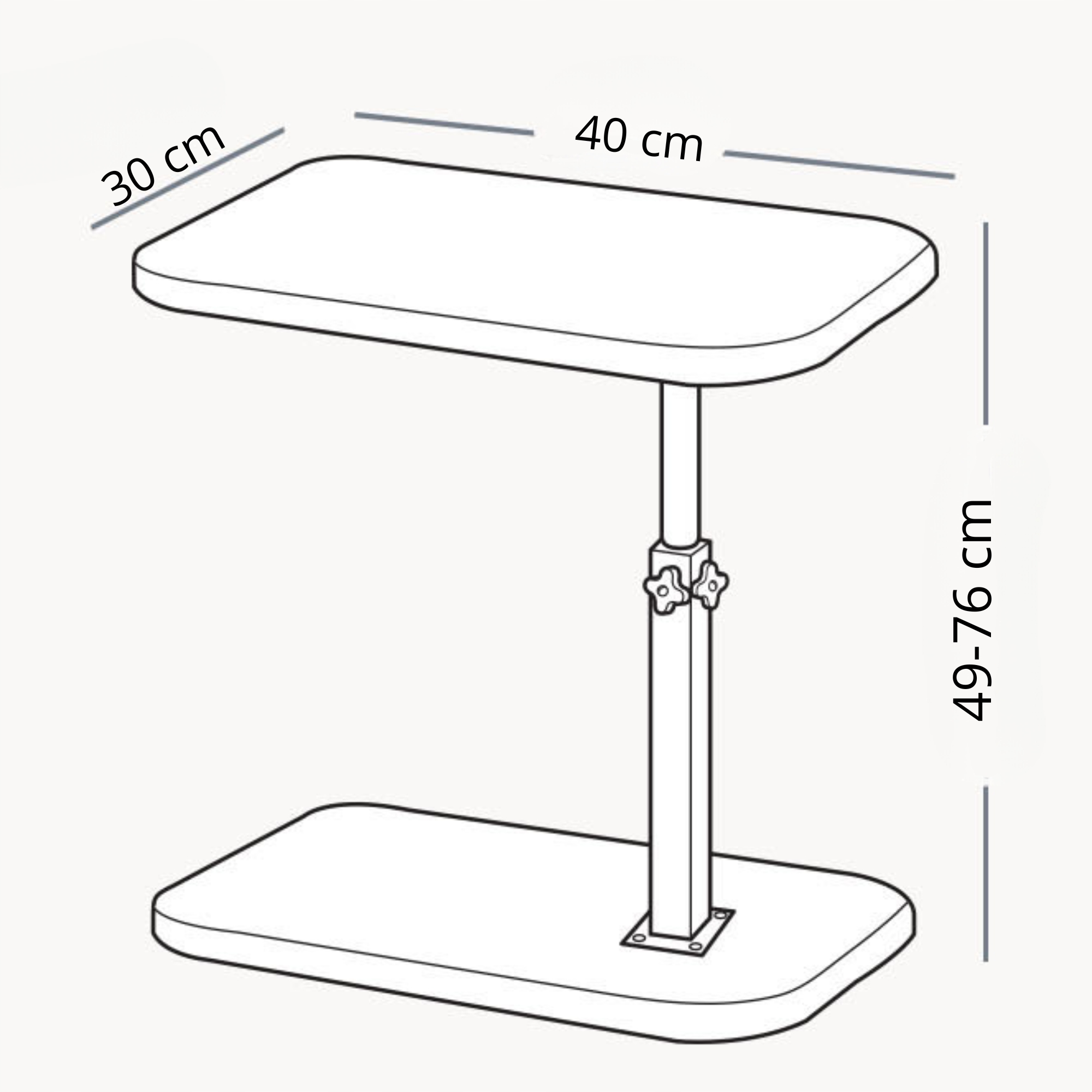 NASTAVITELNÝ BOČNÍ NOČNÍ POMOCNÝ KONFERENČNÍ STOLEK LOFT ČERNÝ PRO NOTEBOOK Výška nábytku 80 cm