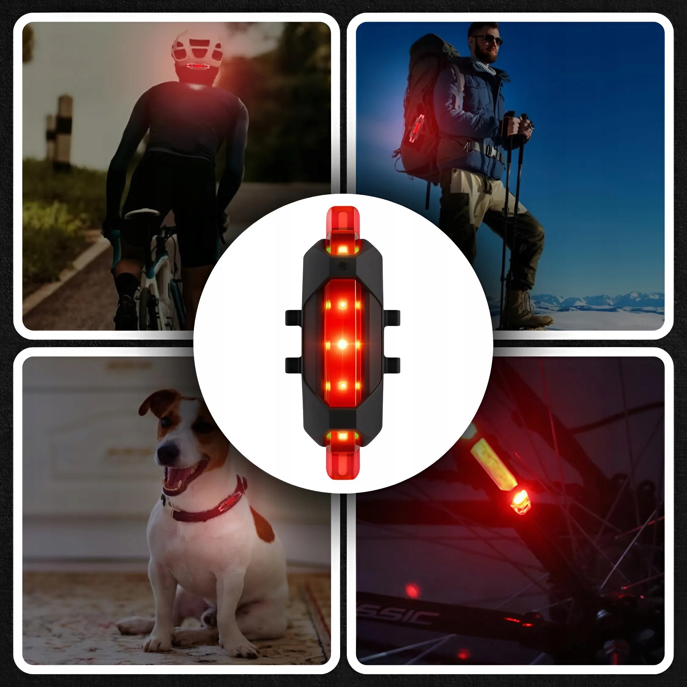 SVĚTLO NA KOLO POČÍTADLO BEZDRÁTOVÉ PŘEDNÍ ZADNÍ LED + KLAKSON SILNÝ Model licznik rowerowy na przód i tył z dzwonkiem