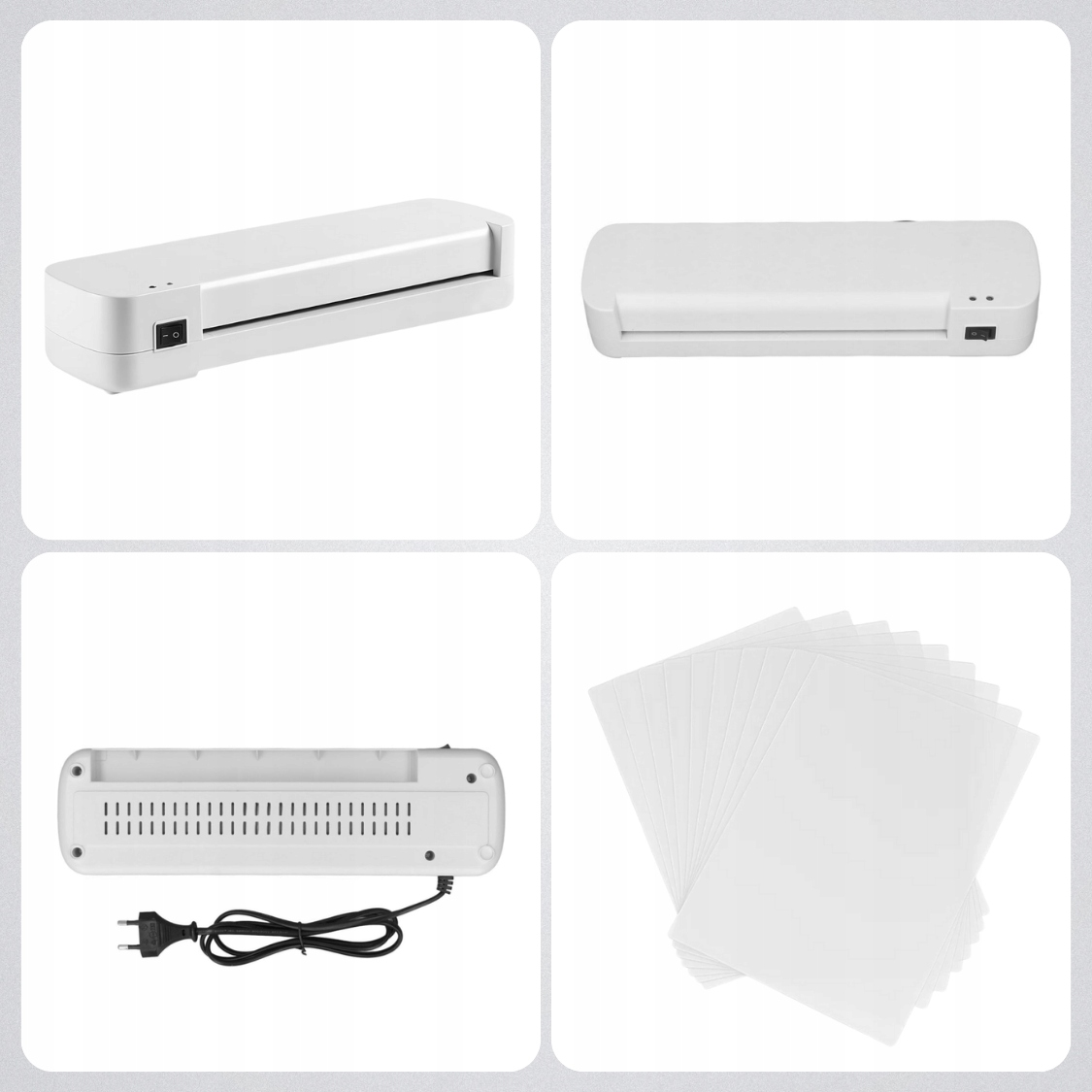 LAMINÁTOR A4 KANCELÁŘSKÝ LAMINÁTOR PRO LAMINOVÁNÍ FOTOGRAFIÍ DOKUMENTŮ + 10x FÓLIE Kód výrobce LAMINARKA A4 MINI LAMINATOR MEMFLOW