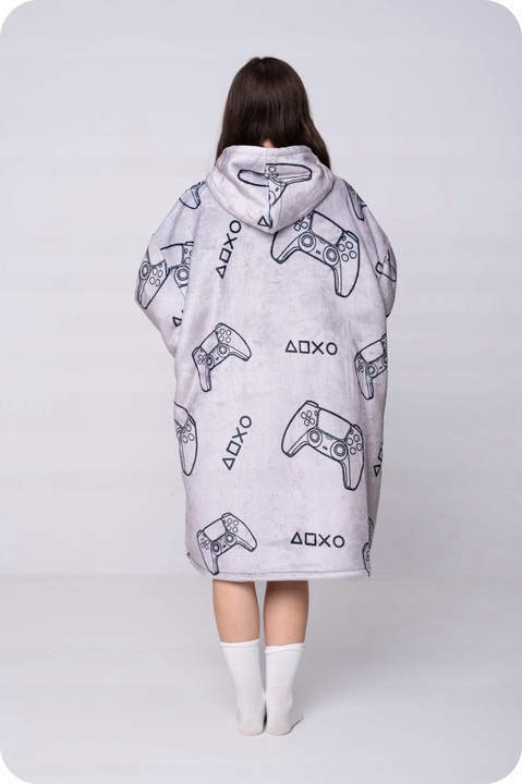 DEKA oversize mikina Tlustá MIKINOVÁ DEKA 2v1 XXL Vzor PADY Kožešina pro hráče Rukáv dlouhý rukáv