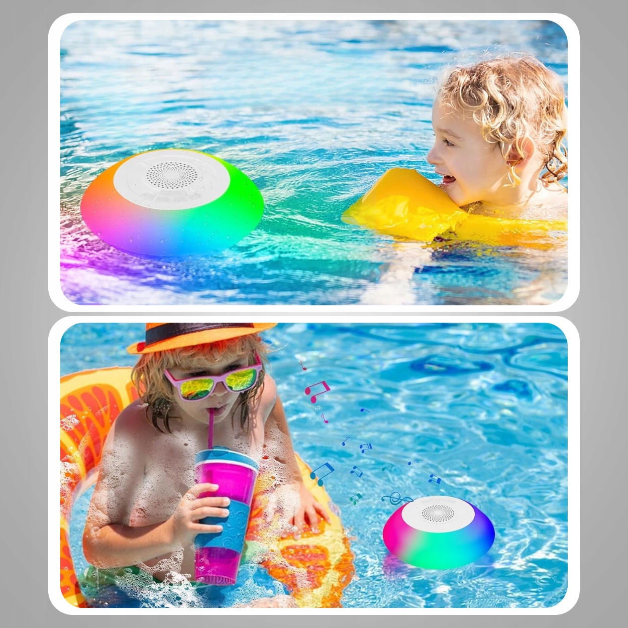 BEZDRÁTOVÝ VODĚODOLNÝ REPRODUKTOR DO BAZÉNU BLUETOOTH LED RGB PLOVOUCÍ Bezpečnostní informace CE WEEE