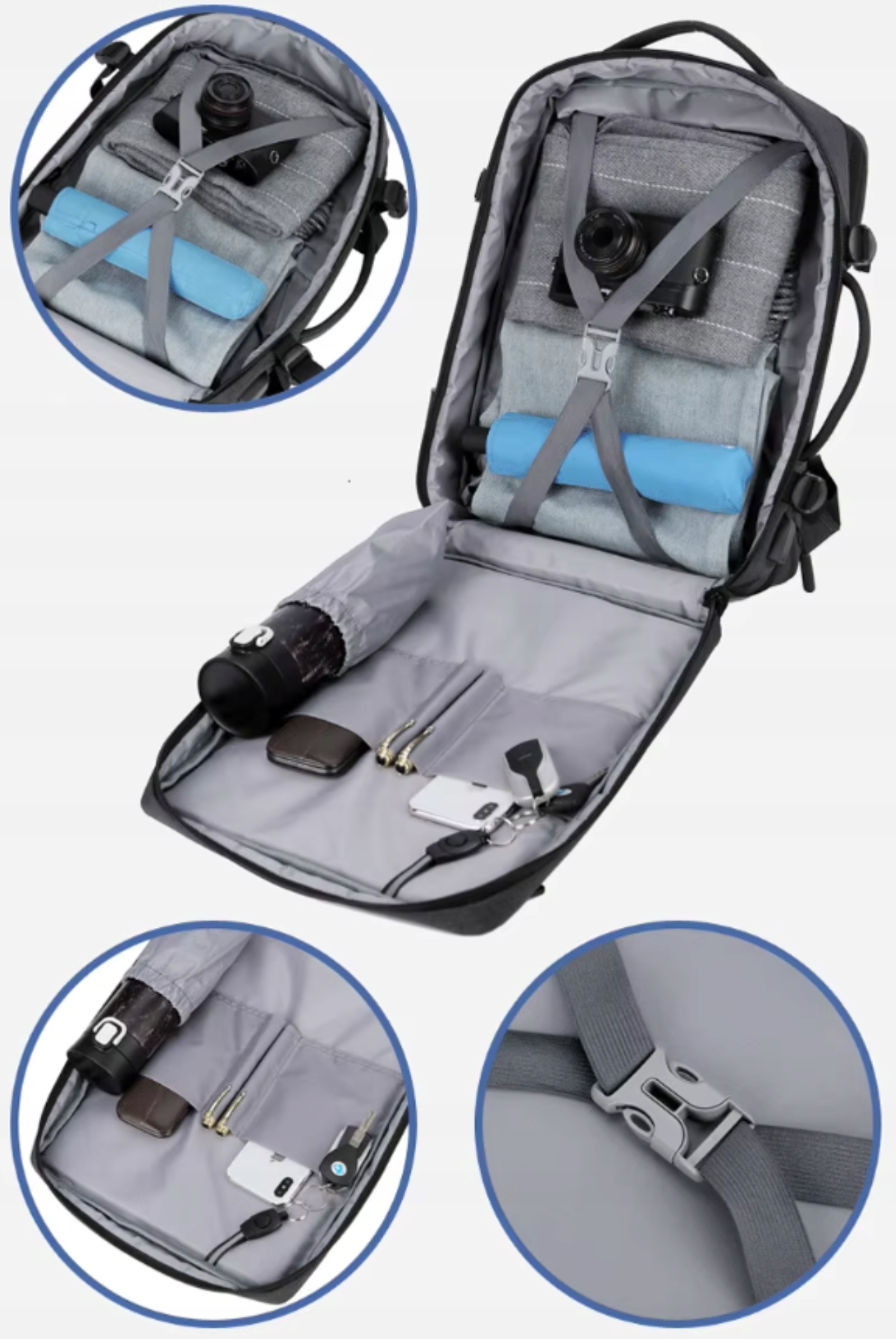 Batoh Příruční zavazadlo pro letadlo 45x30x20 LOT Lufthansa EasyJet USB na botu Výška 45 cm