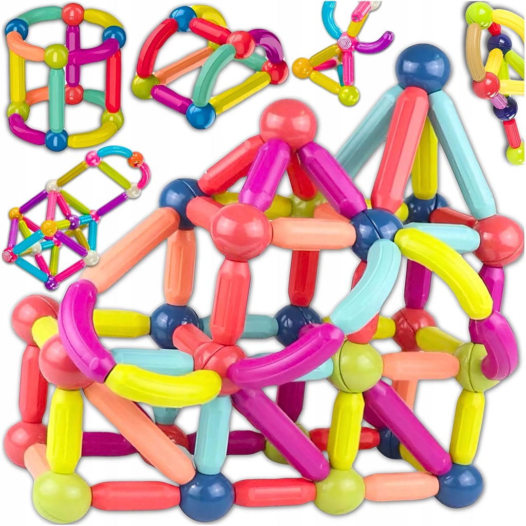 VELKÉ MAGNETICKÉ STAVEBNÍ VZDĚLÁVACÍ STAVEBNICE TYČINKY XXL 120 EL EAN (GTIN) 5906186313970