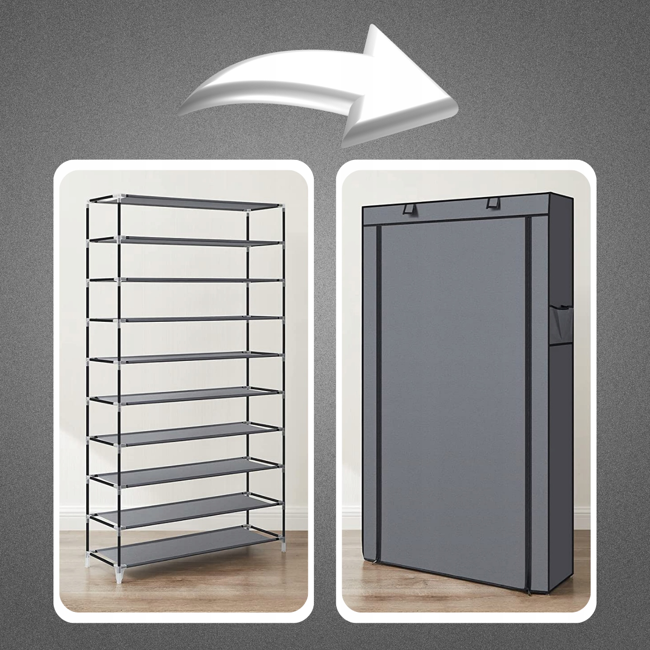 SKŘÍŇ NA BOTY TEXTILNÍ OBUV SKLÁDACÍ POLICE REGÁL PROSTORNÝ XXL Maximální počet párů bot více