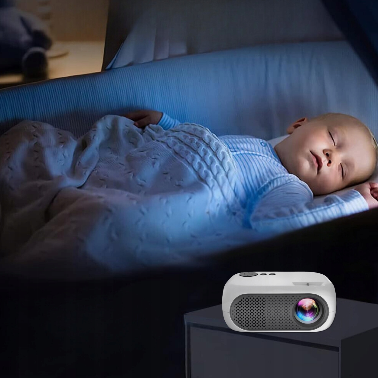 Projektor Mini Přenosný projektor Vysoká kvalita promítaného Full HD obrazu Šířka výrobku 12.5 cm