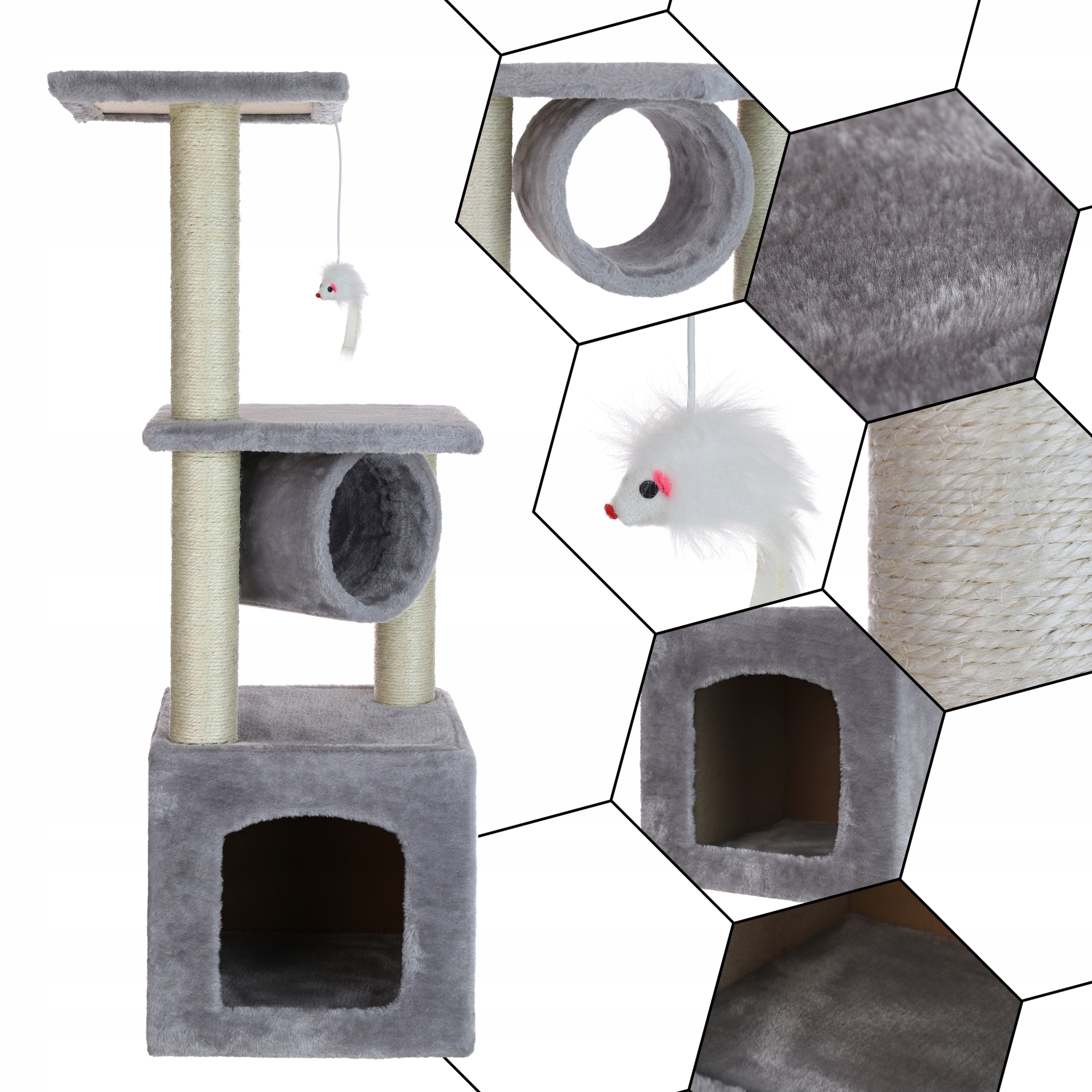 PRO KOČKY PELÍŠEK DOMEČEK, PEŘÍŠEK, ŠKRABADLO, HRAČKA 90 CM Obchodní název Drapak dla kota Medas 4 poziomy 92cm