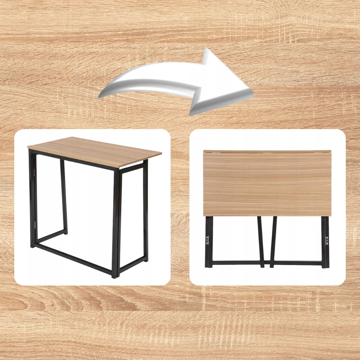 SKLÁDACÍ STŮL DO POKOJE, HNĚDÝ, MODERNÍ POČÍTAČOVÝ STŮL, UNIVERZÁLNÍ Hloubka nábytku 39.8 cm