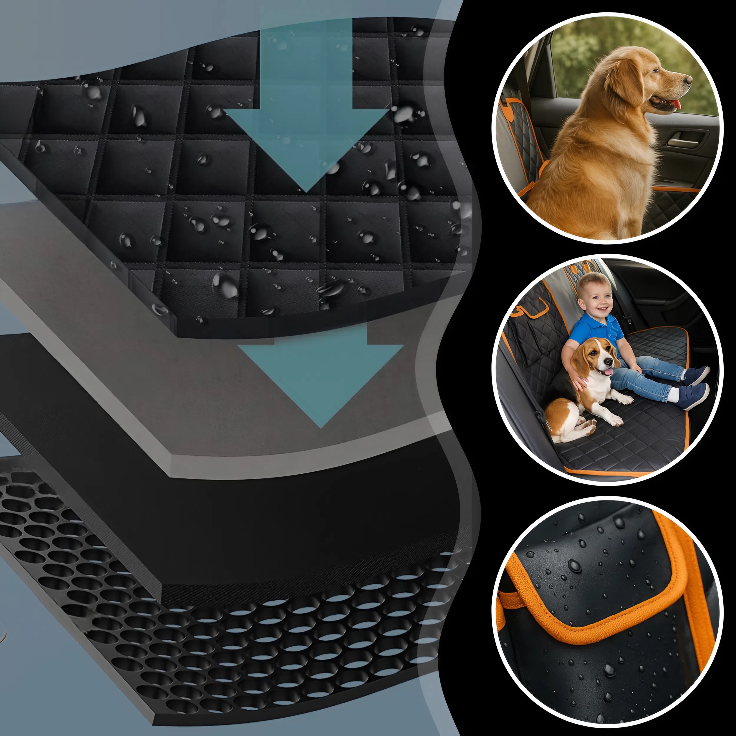 PODLOŽKA PRO PSA DO AUTA POTAH SEDADLA PREMIUM 4V1 VODĚODOLNÁ, PEVNÁ Značka MEMFLOW