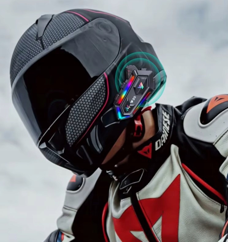 Bluetooth motocyklová sluchátka INTERFON univerzální stereo Koanni Model V10 bezprzewodowy zestaw interkom