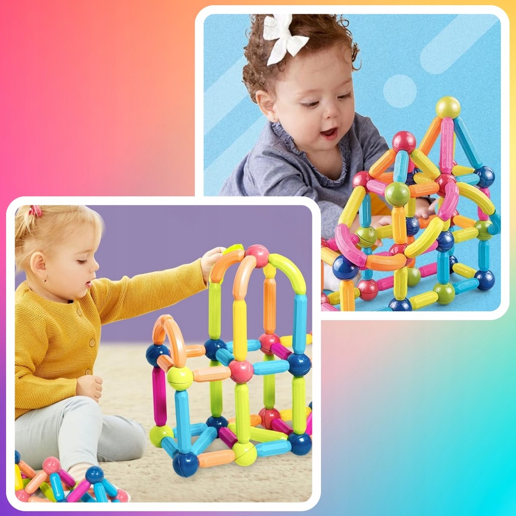 VELKÉ MAGNETICKÉ STAVEBNÍ VZDĚLÁVACÍ STAVEBNICE TYČINKY XXL 120 EL Název DUŻE KLOCKI MAGNETYCZNE KONSTRUKCYJNE XXL 120