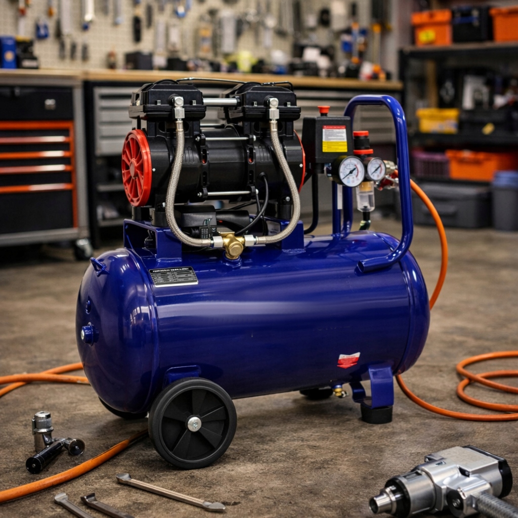 BEZOLEJOVÝ KOMPRESOR KOMPRESOR VZDUCHU 50 l 1500 W 290 l/min REDUKTOR Značka žádná značka