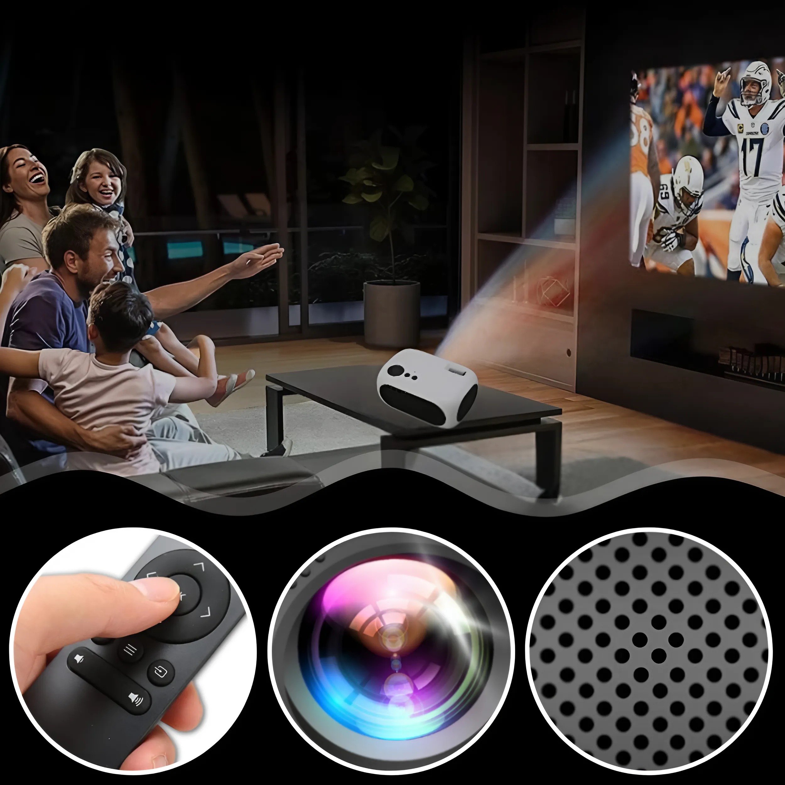 Projektor Mini Přenosný projektor Vysoká kvalita promítaného Full HD obrazu Model Mini