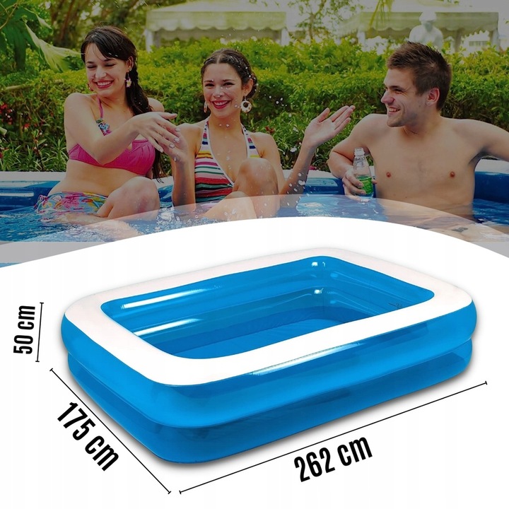 BAZÉN VELKÝ RODINNÝ OBDÉLNÍKOVÝ ZAHRADA TERASA 262 X 175 CM Druh nafukovací