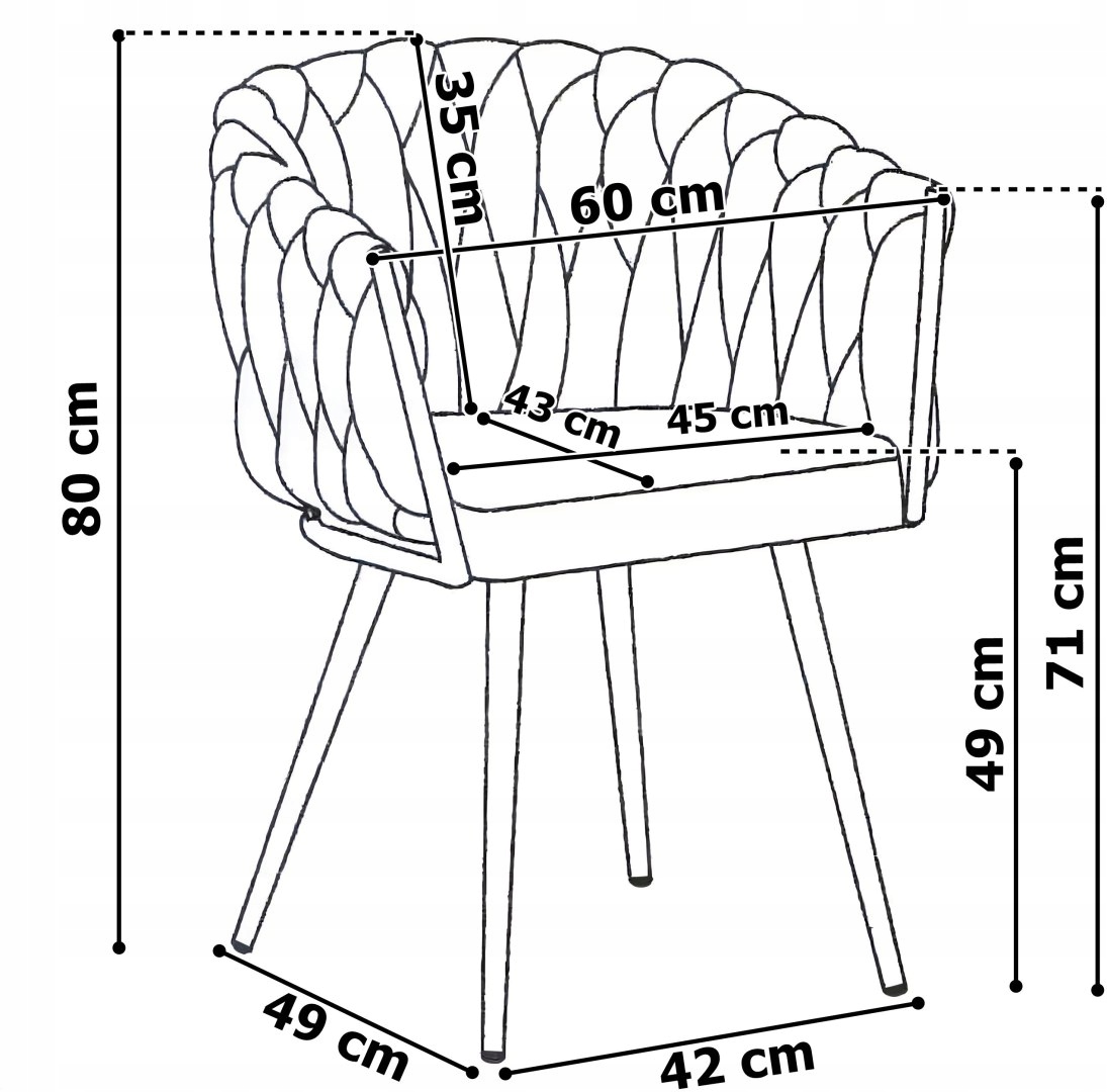 Velurové pletené křeslo COFTON BLACK VELVET, béžová barva Stav balení originální