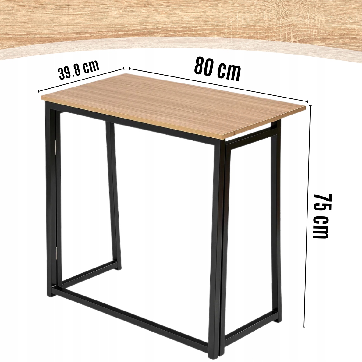 SKLÁDACÍ STŮL DO POKOJE, HNĚDÝ, MODERNÍ POČÍTAČOVÝ STŮL, UNIVERZÁLNÍ Nastavení výšky bez možnosti nastavení