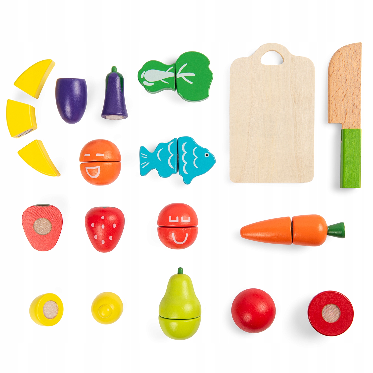 Dřevěný kráječ na ovoce a zeleninu NA SUCHÝ ZIP HRAČKA na suchý zip, dětská hračka, sada XXL Kód výrobce 10765