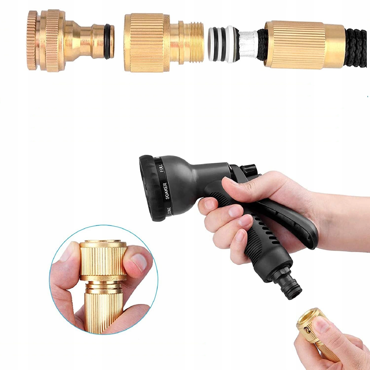 ZAHRADNÍ ROZTAHOVACÍ HADICE 30 m + SPOJKY + PISTOLE EAN (GTIN) 5903686068744