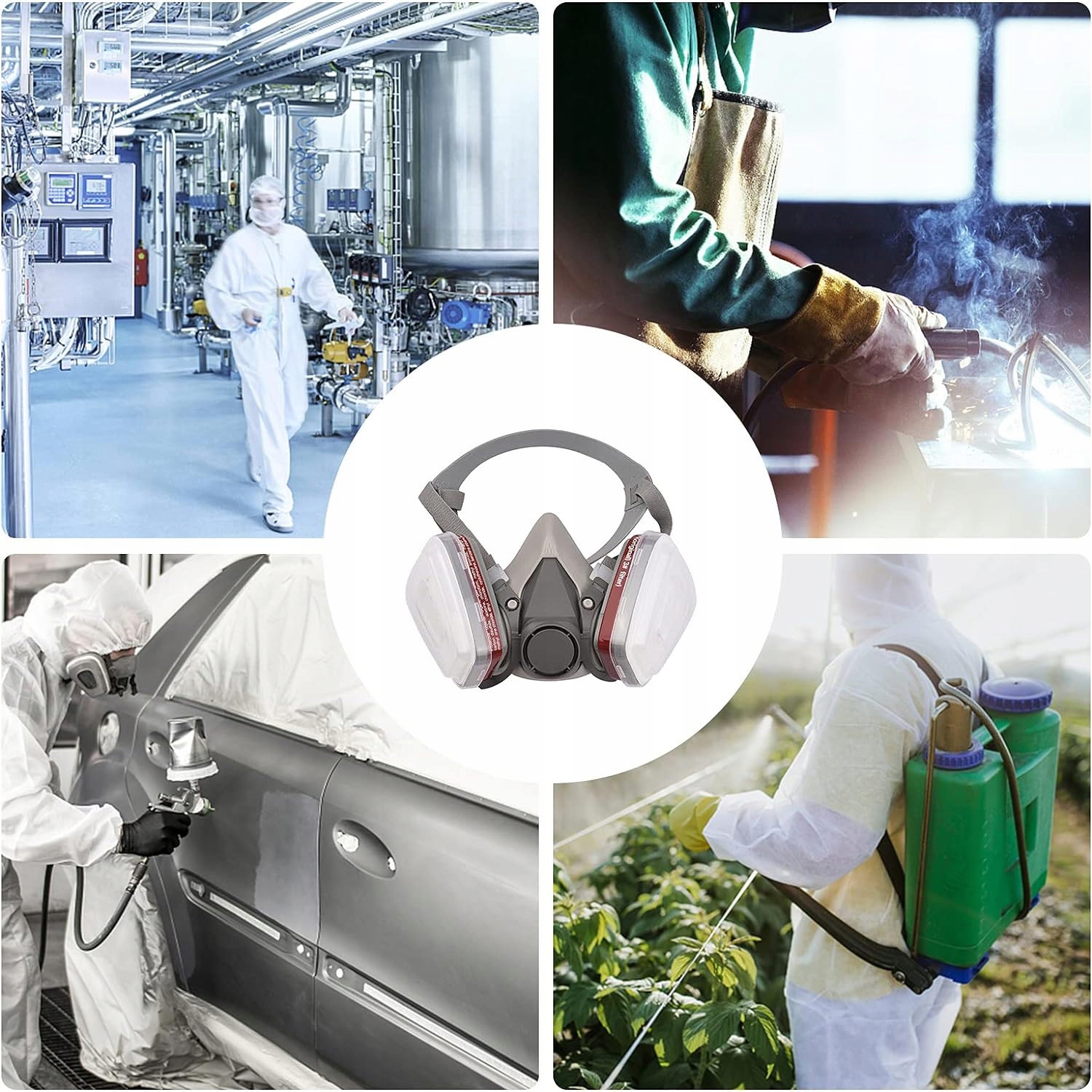 LAKOVACÍ MASKA 4100 + 2x UHLÍKOVÉ VLOŽKY + 12x FILTRY + BRÝLE Koanni Stav balení originální