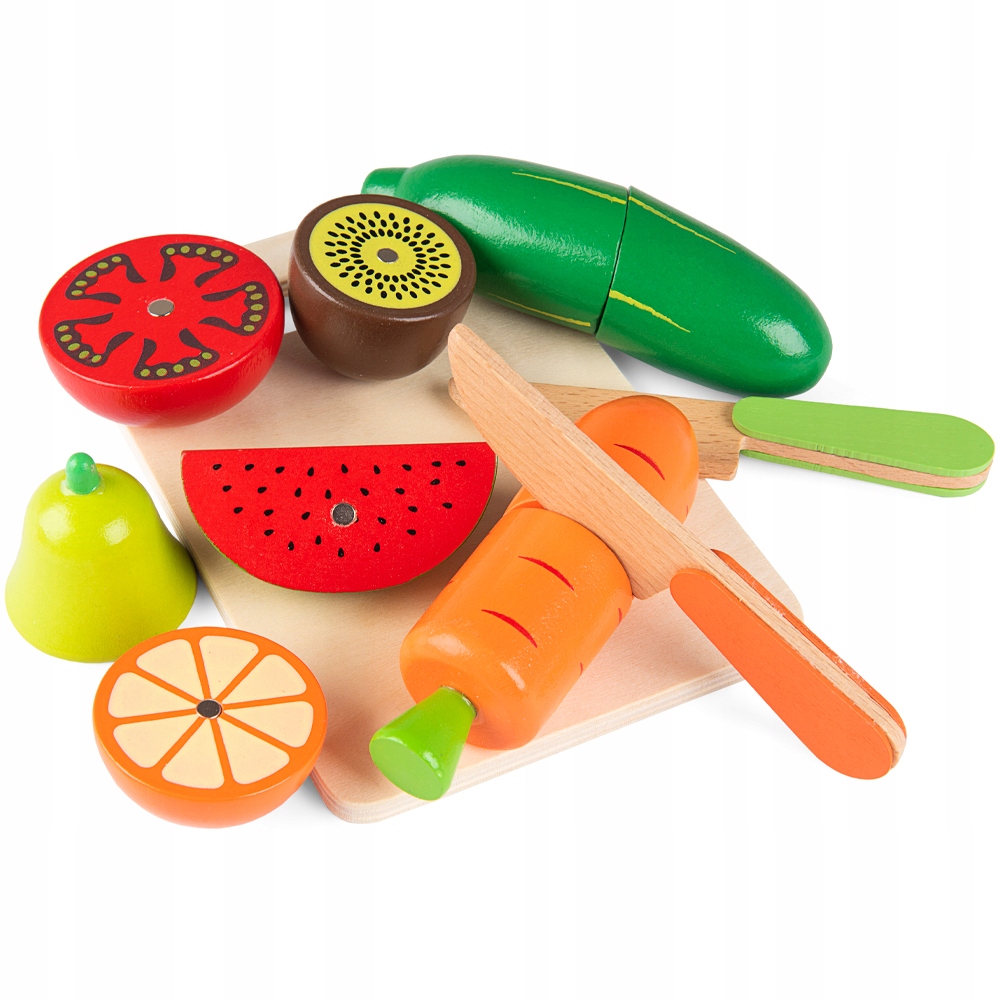 DŘEVĚNÉ OVOCE A ZELENINA NA KRÁJENÍ SADA XXL NA MAGNET S KRABIČKOU 18ks Značka Sternhoff