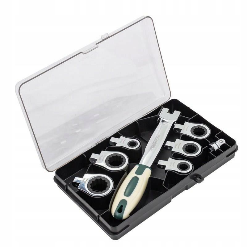 OČKOVÉ KLÍČE S RÁČNOU, VYMĚNITELNÉ 8-19 MM, ADAPTÉR 3/8", SADA Kód výrobce 60268
